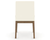 Canadel Upholstered Dining Chair 5038 in YJ Faux Leather and 25 Pecan Washed, back view