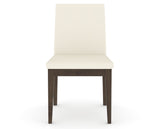 Canadel Upholstered Dining Chair 5038 in YJ Faux Leather and 29 Hazelnut Washed, front view
