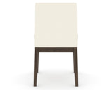 Canadel Upholstered Dining Chair 5038 in YJ Faux Leather and 29 Hazelnut Washed, back view