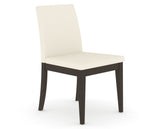Canadel Upholstered Dining Chair 5038 in YJ Faux Leather and 59 Davy's Grey, three-quarter view