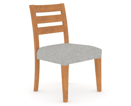 Canadel Upholstered Dining Chair 5039 in 7C Fabric and 01 Honey Washed, three-quarter view