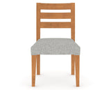Canadel Upholstered Dining Chair 5039 in 7C Fabric and 01 Honey Washed, front view