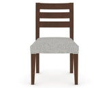 Canadel Upholstered Dining Chair 5039 in 7C Fabric and 19 Cognac Washed, front view