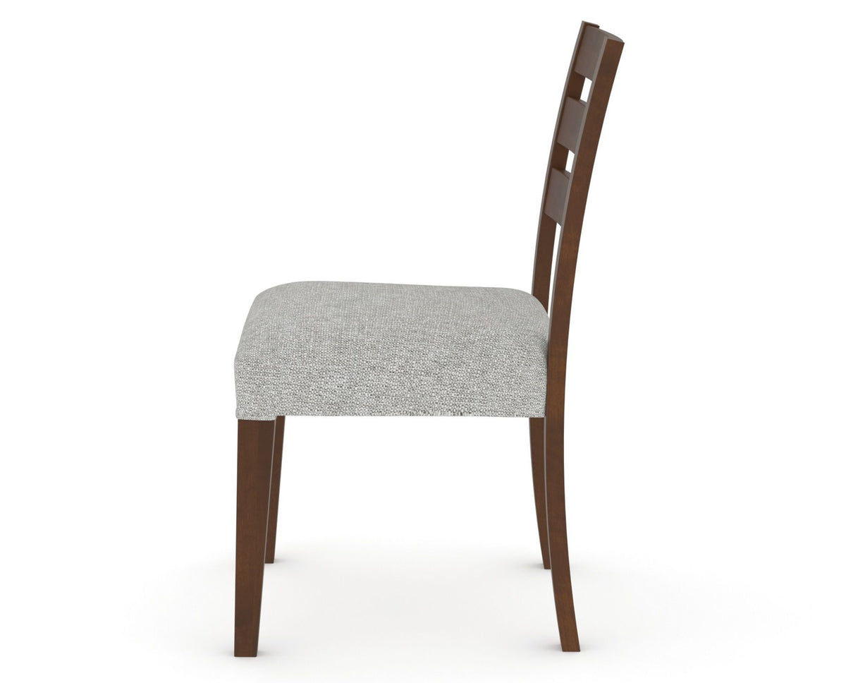 Canadel Upholstered Dining Chair 5039 in 7C Fabric and 19 Cognac Washed, side view