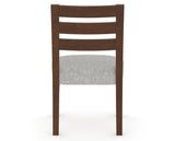 Canadel Upholstered Dining Chair 5039 in 7C Fabric and 19 Cognac Washed, back view
