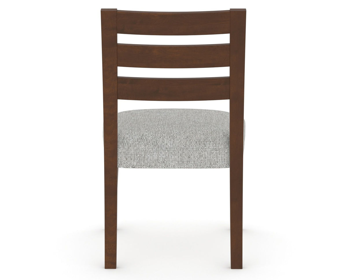 Canadel Upholstered Dining Chair 5039 in 7C Fabric and 19 Cognac Washed, back view