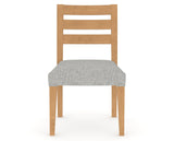 Canadel Upholstered Dining Chair 5039 in 7C Fabric and 20 Caramel Washed, front view