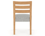 Canadel Upholstered Dining Chair 5039 in 7C Fabric and 20 Caramel Washed, back view