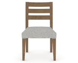 Canadel Upholstered Dining Chair 5039 in 7C Fabric and 25 Pecan Washed, front view