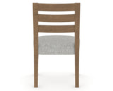 Canadel Upholstered Dining Chair 5039 in 7C Fabric and 25 Pecan Washed, back view