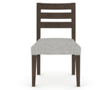 Canadel Upholstered Dining Chair 5039 in 7C Fabric and 29 Hazelnut Washed, front view