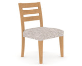 Canadel Upholstered Dining Chair 5039 in FP Crypton® and 20 Caramel Washed, three-quarter view
