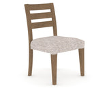 Canadel Upholstered Dining Chair 5039 in FP Crypton® and 25 Pecan Washed, three-quarter view