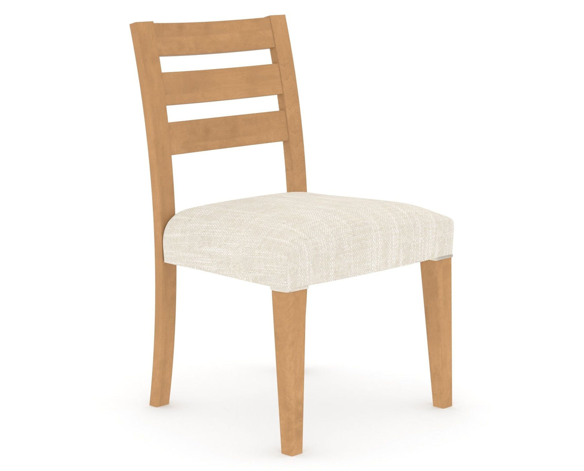 Canadel Upholstered Dining Chair 5039 in FT InsideOut® and 20 Caramel Washed, three-quarter view