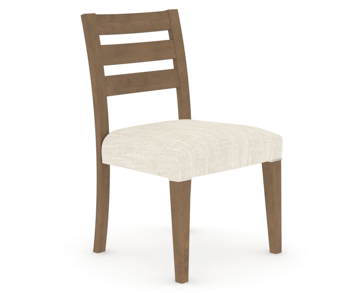 Canadel Upholstered Dining Chair 5039 in FT InsideOut® and 25 Pecan Washed, three-quarter view