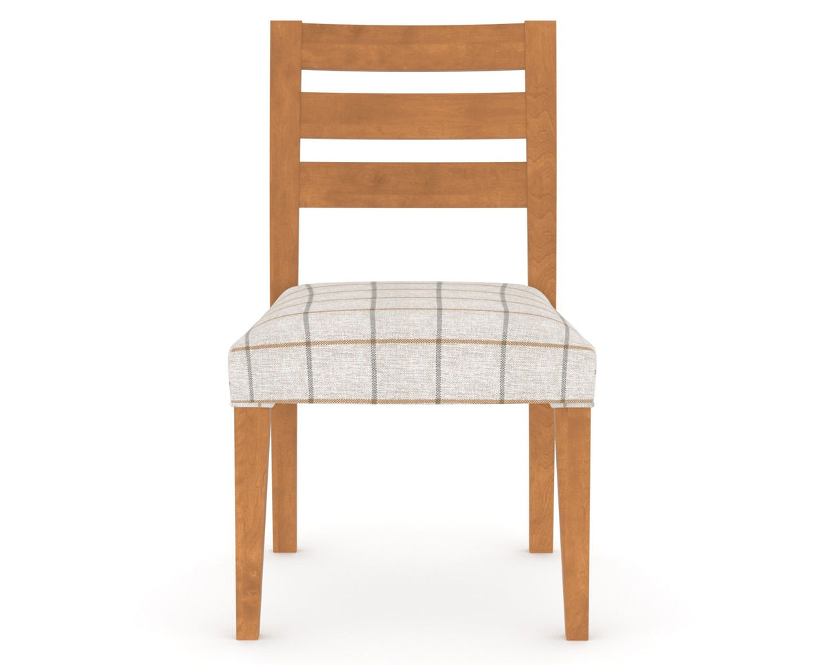 Canadel Upholstered Dining Chair 5039 in OZ Fabric and 01 Honey Washed, front view