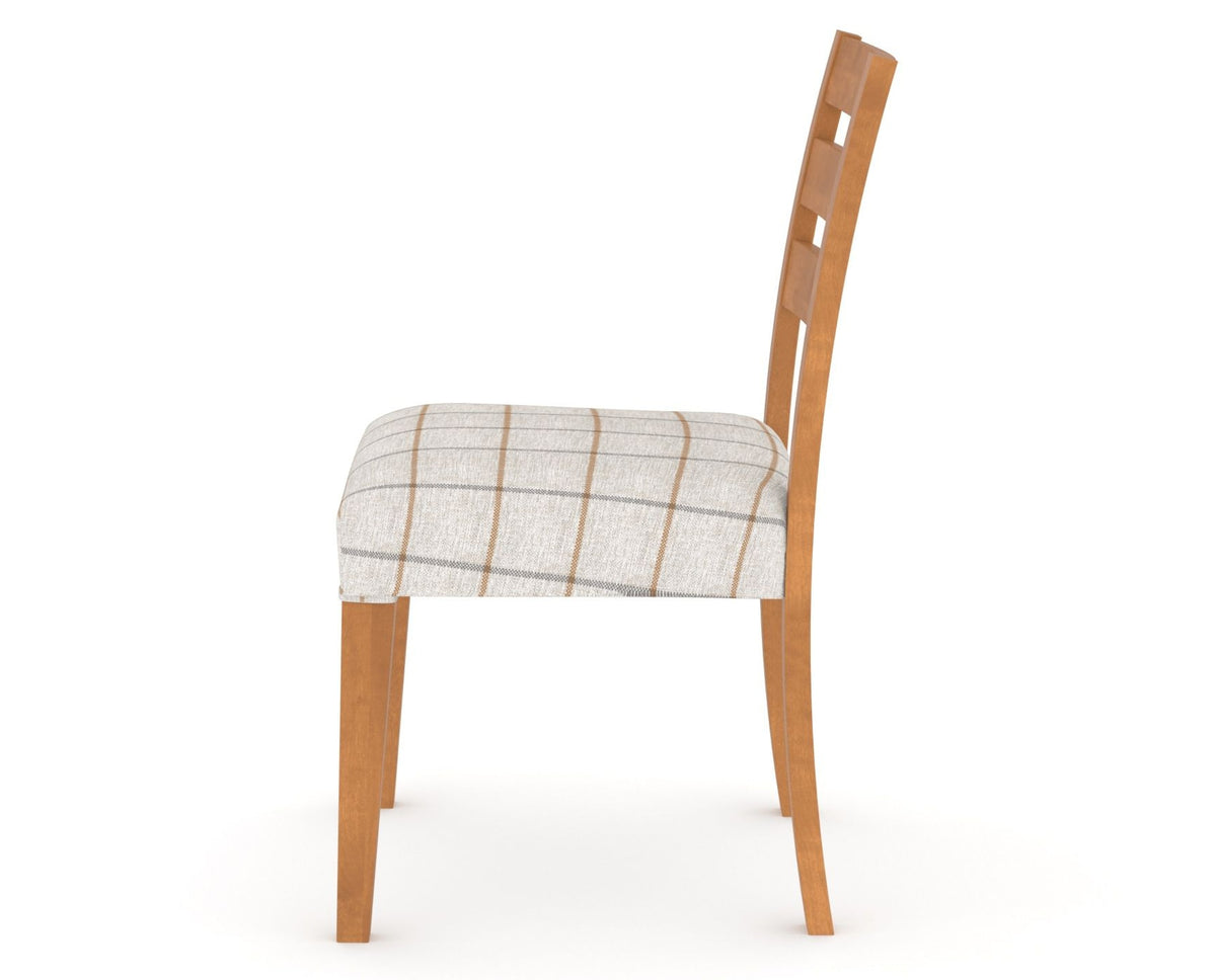Canadel Upholstered Dining Chair 5039 in OZ Fabric and 01 Honey Washed, side view