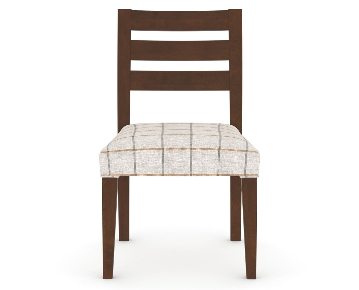 Canadel Upholstered Dining Chair 5039 in OZ Fabric and 19 Cognac Washed, front view