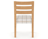 Canadel Upholstered Dining Chair 5039 in OZ Fabric and 20 Caramel Washed, back view