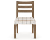 Canadel Upholstered Dining Chair 5039 in OZ Fabric and 25 Pecan Washed, front view