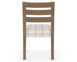 Canadel Upholstered Dining Chair 5039 in OZ Fabric and 25 Pecan Washed, back view
