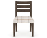 Canadel Upholstered Dining Chair 5039 in OZ Fabric and 29 Hazelnut Washed, front view