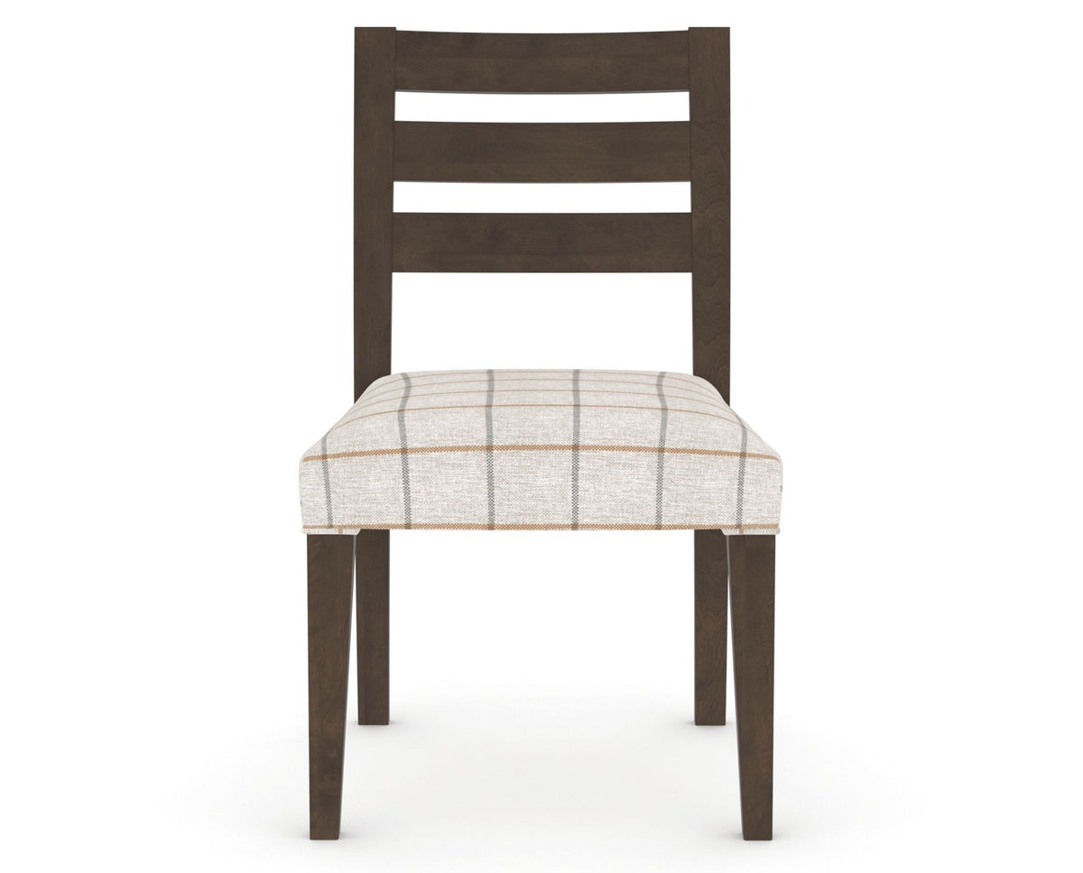 Canadel Upholstered Dining Chair 5039 in OZ Fabric and 29 Hazelnut Washed, front view