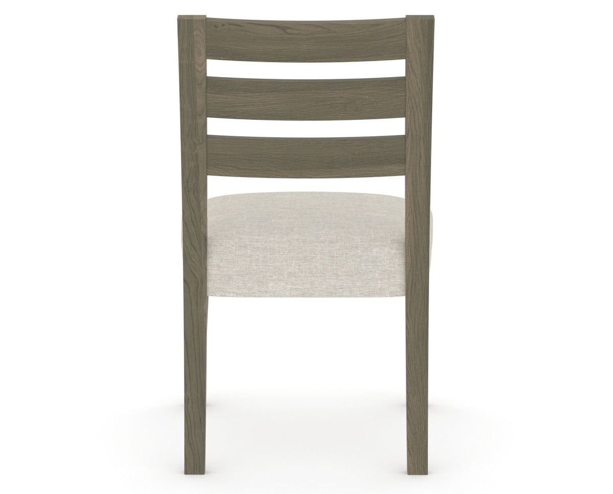 Canadel Upholstered Dining Chair 5039 in TB Fabric and 08 Shadow, back view