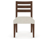 Canadel Upholstered Dining Chair 5039 in TB Fabric and 19 Cognac Washed, front view