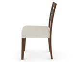 Canadel Upholstered Dining Chair 5039 in TB Fabric and 19 Cognac Washed, side view