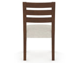 Canadel Upholstered Dining Chair 5039 in TB Fabric and 19 Cognac Washed, back view