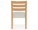 Canadel Upholstered Dining Chair 5039 in TB Fabric and 20 Caramel Washed, back view