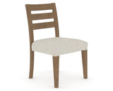 Canadel Upholstered Dining Chair 5039 in TB Fabric and 25 Pecan Washed, three-quarter view
