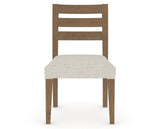 Canadel Upholstered Dining Chair 5039 in TB Fabric and 25 Pecan Washed, front view