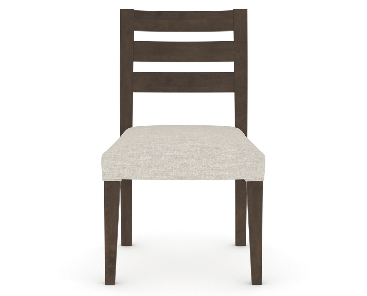 Canadel Upholstered Dining Chair 5039 in TB Fabric and 29 Hazelnut Washed, front view