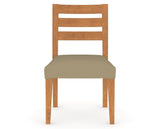 Canadel Upholstered Dining Chair 5039 in XY Faux Leather and 01 Honey Washed, front view