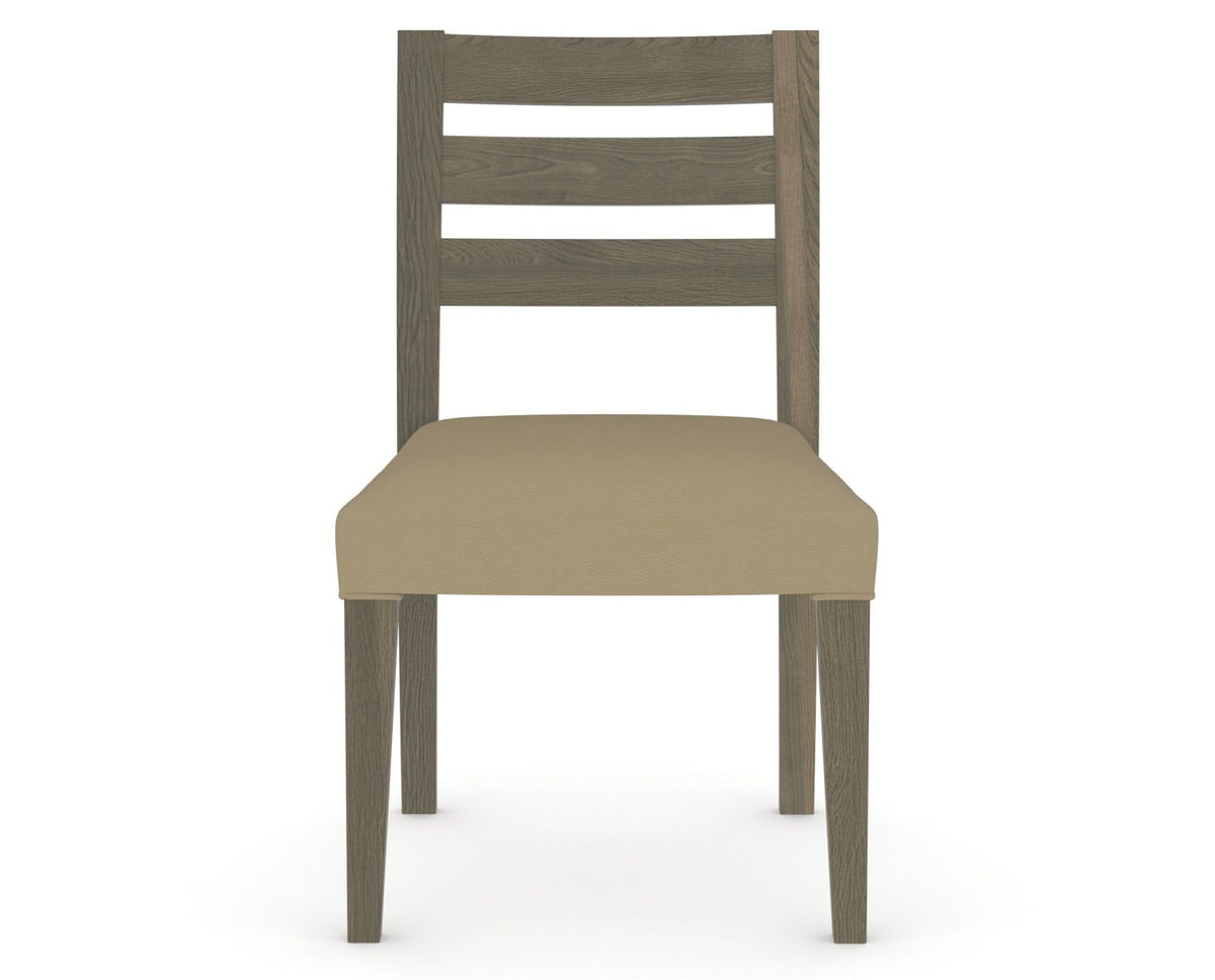 Canadel Upholstered Dining Chair 5039 in XY Faux Leather and 08 Shadow, front view
