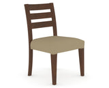 Canadel Upholstered Dining Chair 5039 in XY Faux Leather and 19 Cognac Washed, three-quarter view