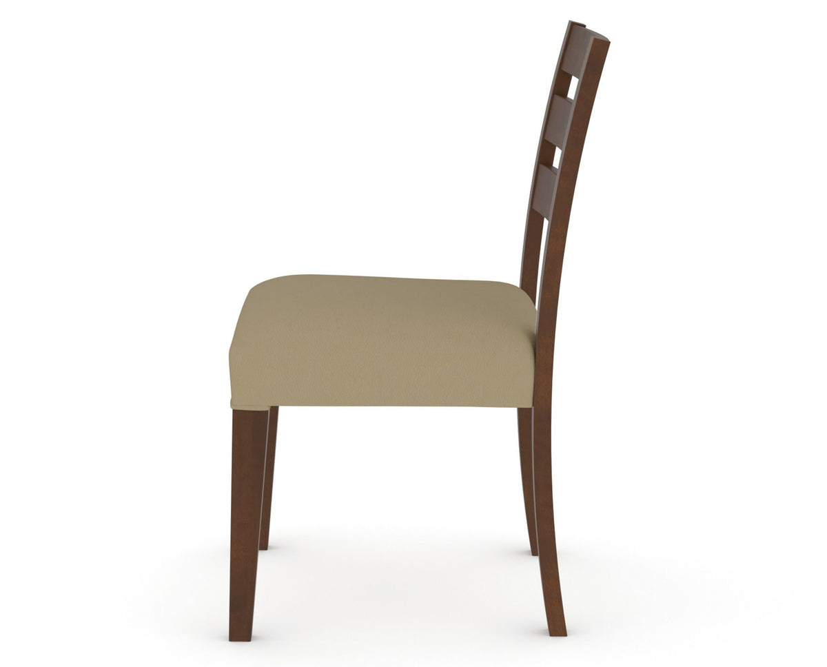 Canadel Upholstered Dining Chair 5039 in XY Faux Leather and 19 Cognac Washed, side view