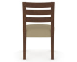 Canadel Upholstered Dining Chair 5039 in XY Faux Leather and 19 Cognac Washed, back view