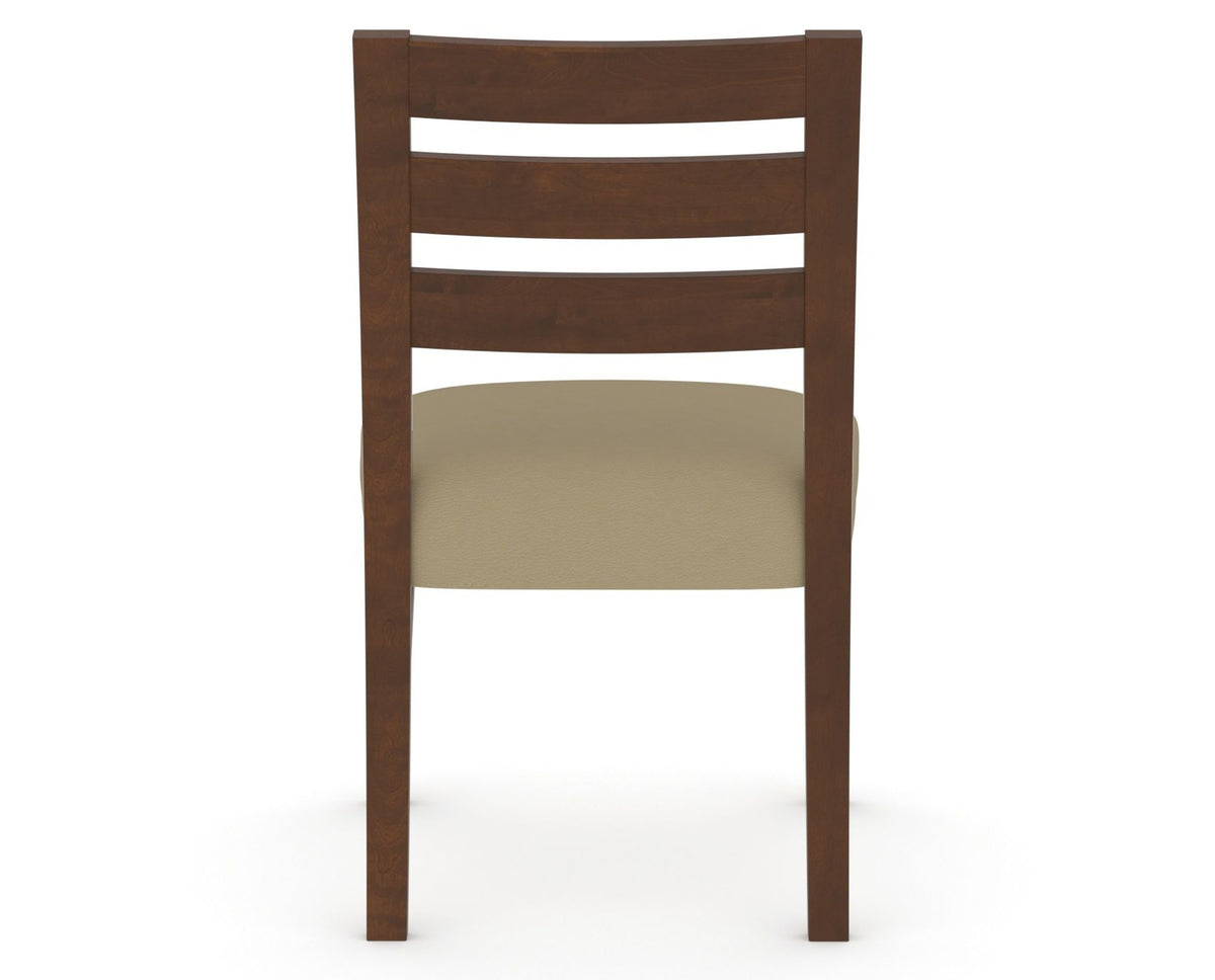 Canadel Upholstered Dining Chair 5039 in XY Faux Leather and 19 Cognac Washed, back view