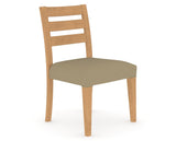 Canadel Upholstered Dining Chair 5039 in XY Faux Leather and 20 Caramel Washed, three-quarter view