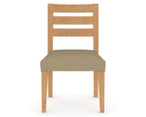 Canadel Upholstered Dining Chair 5039 in XY Faux Leather and 20 Caramel Washed, front view