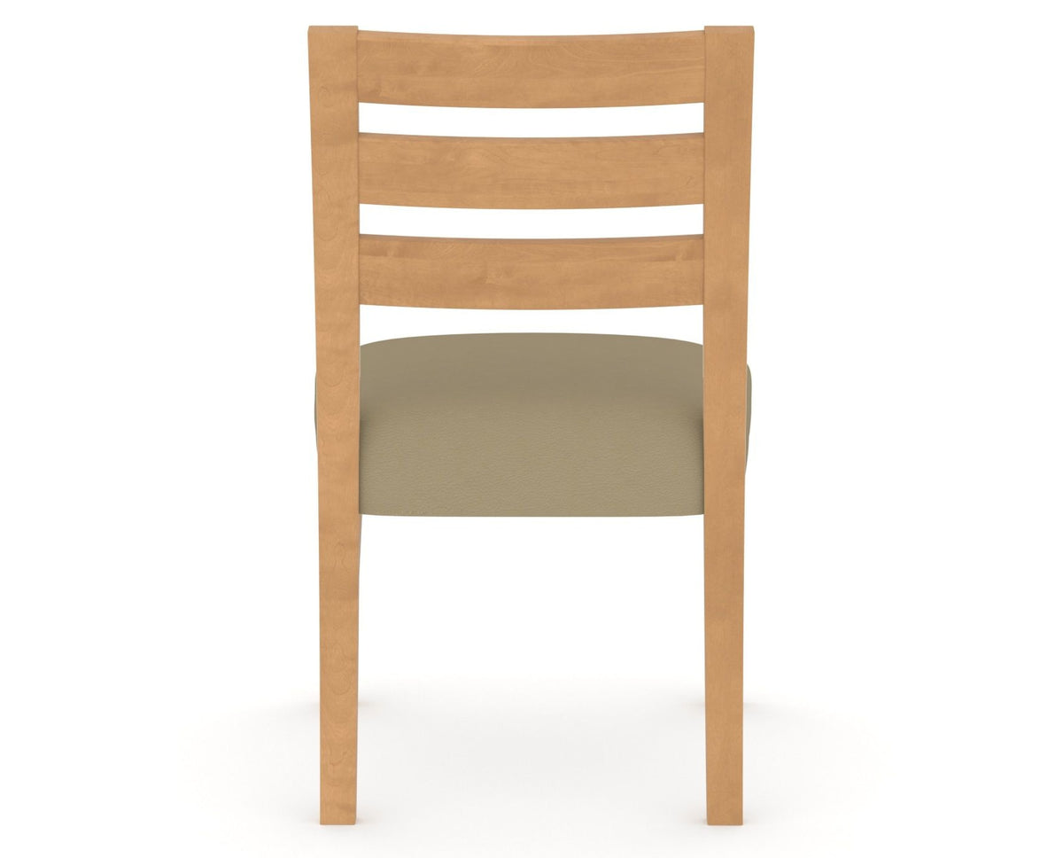 Canadel Upholstered Dining Chair 5039 in XY Faux Leather and 20 Caramel Washed, back view