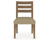 Canadel Upholstered Dining Chair 5039 in XY Faux Leather and 25 Pecan Washed, front view