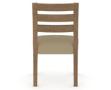 Canadel Upholstered Dining Chair 5039 in XY Faux Leather and 25 Pecan Washed, back view