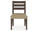 Canadel Upholstered Dining Chair 5039 in XY Faux Leather and 29 Hazelnut Washed, front view