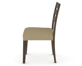 Canadel Upholstered Dining Chair 5039 in XY Faux Leather and 29 Hazelnut Washed, side view
