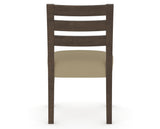 Canadel Upholstered Dining Chair 5039 in XY Faux Leather and 29 Hazelnut Washed, back view