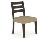 Canadel Upholstered Dining Chair 5039 in XY Faux Leather and 59 Davy's Grey, three-quarter view